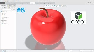 PTC Creo Parametric Apple exercise #8