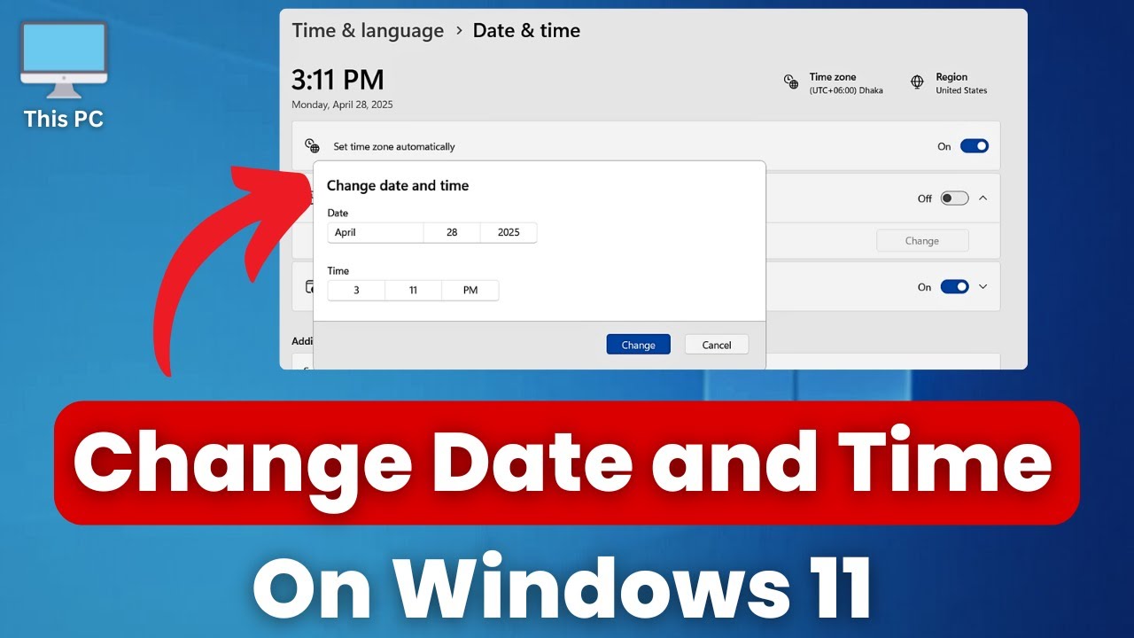 How To Change Date and Time On Windows 11 ( !New Way) - YouTube
