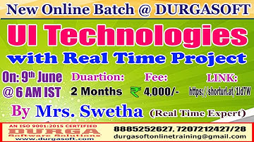 UI TECHNOLOGIES Online Training @ DURGASOFT