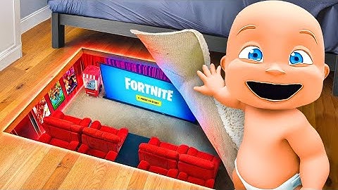 Baby Built a SECRET MOVIE THEATER in HIs Room!