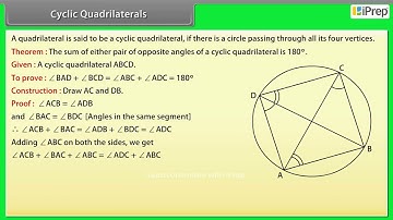 Cyclic Quadrilaterals | Circles | Math | Class 9 | iPrep