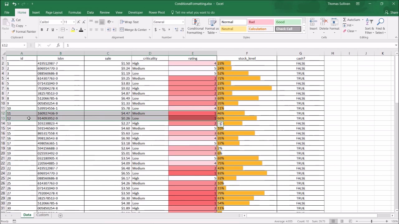 Excel Simple Tutorial: Conditional Formatting (Part 6/10)