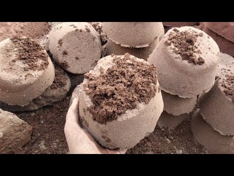 New silky brown sand Clay pot Dry floor crumbling ️ satisfying ASMR ...