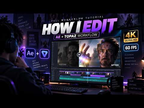 How to Make Movie Edits in After Effects | My Editing Workflow + Topaz Video AI ( FULL VIDEO ) 100X