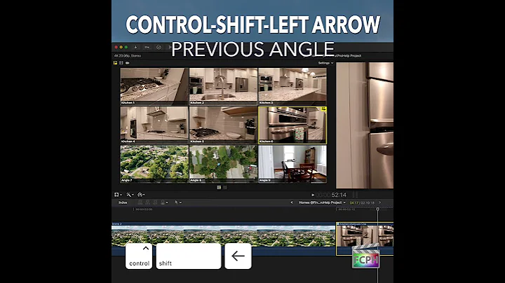 Final Cut Pro Shortcut | Control-Shift-Left Arrow | Previous Angle