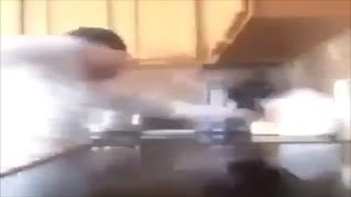 Guy Punches Milk Jug To Spongebob Music