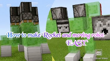 How to make Rocket🚀 with slime blocks and moving shooting Robot 🤖 easy /Minecraft