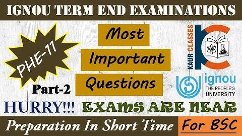 PHE-11 | Most Important Questions | Part-2 | Modern Physics | Term End Examinations | BSC | IGNOU |