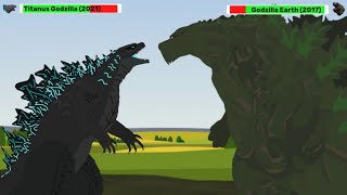 [DC2] Titanus Godzilla 2021 vs Godzilla Earth 2017 | ANIMATION with healthbars