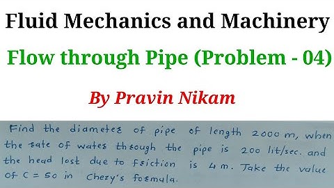Flow through Pipe (Problem - 04) #NS #mechanical #fluid mechanics #diploma #msbte