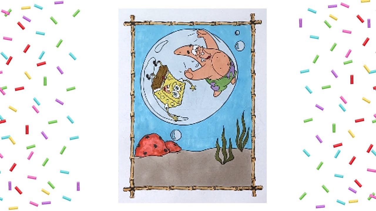 Coloring Spongebob Squarepants And Patrick In A Bubble Color Page With 