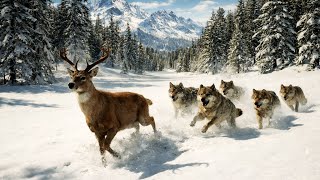 Deer Chased by a Pack of Wolves Across the Frozen Snowlands screenshot 2