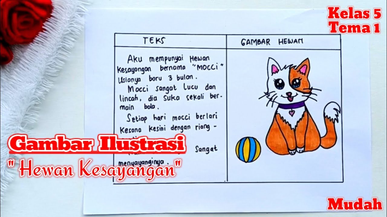 Cara Membuat Gambar Ilustrasi Hewan Kesayangan / Tugas Kelas 5 Tema 1