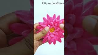 Pipe Cleaner Dahlia flower ❤️ #flowers #craft #diy #fuzzywireflowers #chenillestems #dahlia