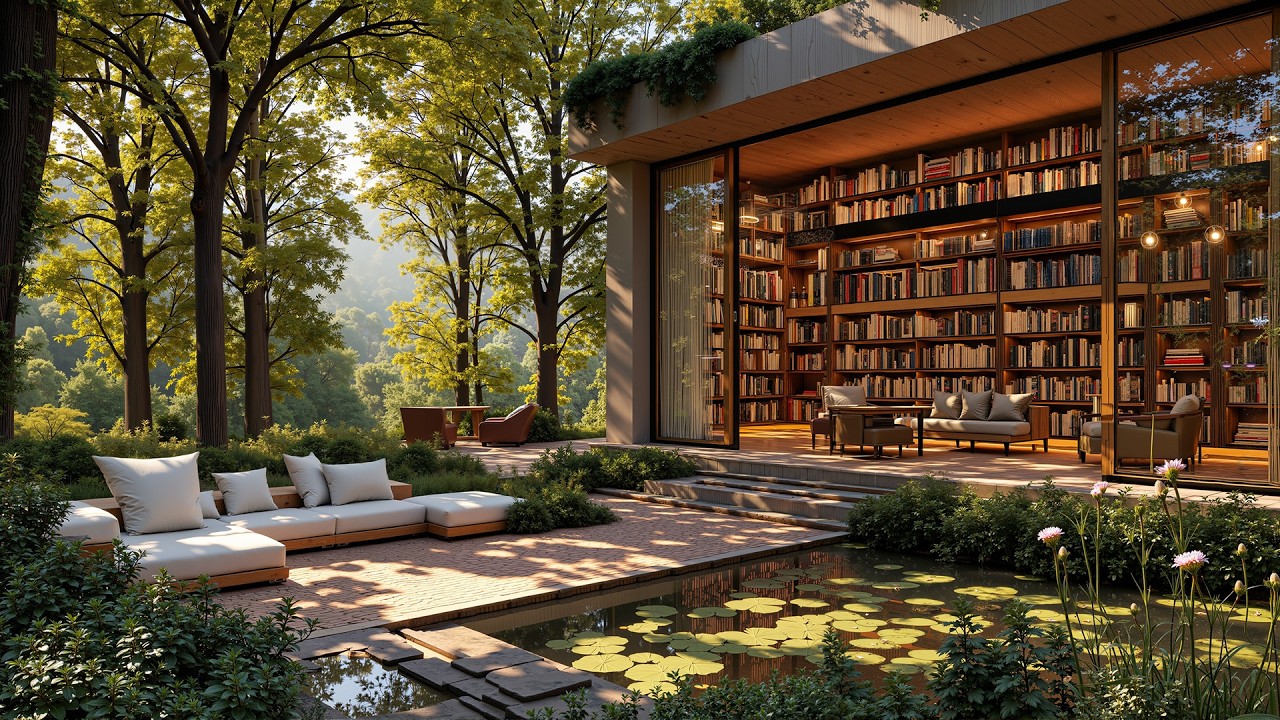 Cozy Garden Cafe Jazz | Outdoor Cabin Forest Jazz in Morning for Study & Work