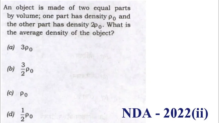An object is made of two equal parts by volume, one part has density p0 and the other part has