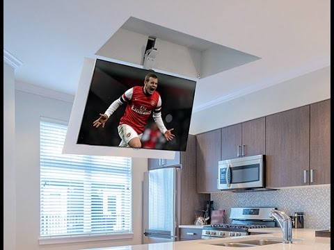 Sollevatore tv a soffitto flip 100 staffa tv motorizzata a ... Tv scomparsa soffitto