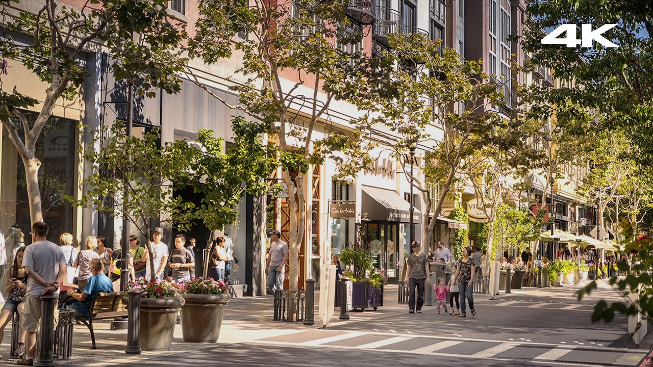 🇺🇸 Santana Row Walking Tour · 4K HDR