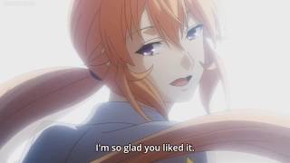 Erina uses Soma's signature line 'I'm glad you liked it!'