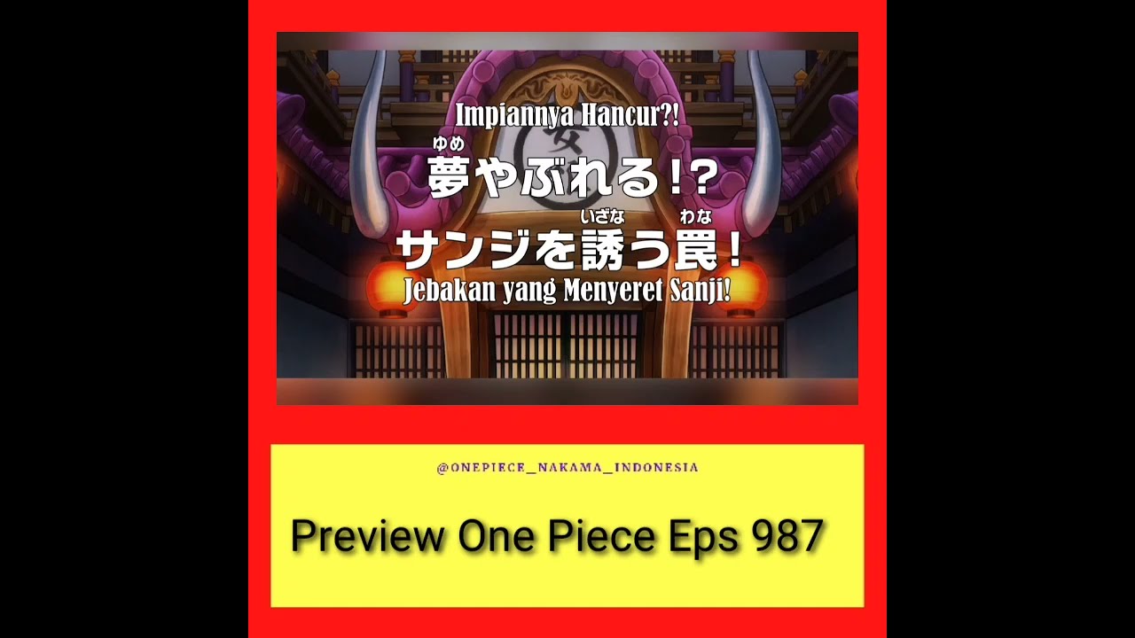 One Piece Eps 987 Sub Indo Youtube