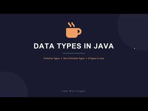Data Types | Java Programming Full Course  Tamil |Code With Dragon