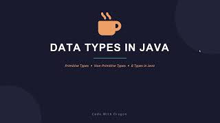  Data Types | Java Full Course Tamil |Code With Dragon