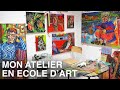 Prsentation de mon atelier de peinture en tant qutudiant master dcole dart art studio