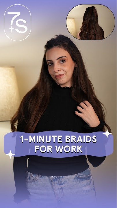  The Easiest 1-Minute Braids Hairstyle for Work! Step-by-Step - YouTube