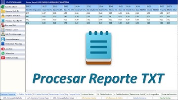 Procesar Reporte TXT - Comprobantes SRI a Excel