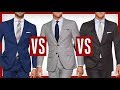 BLUE vs GRAY Suits | Which Suit Is Better?  Charcoal vs Black vs Navy vs Blue