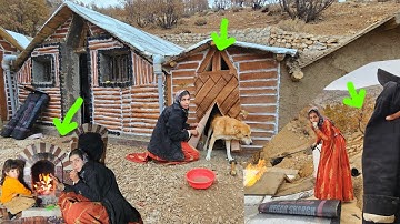 Nomadic Mother vs. Winter’s First Rainfall: A Powerful Day in Mountain Life