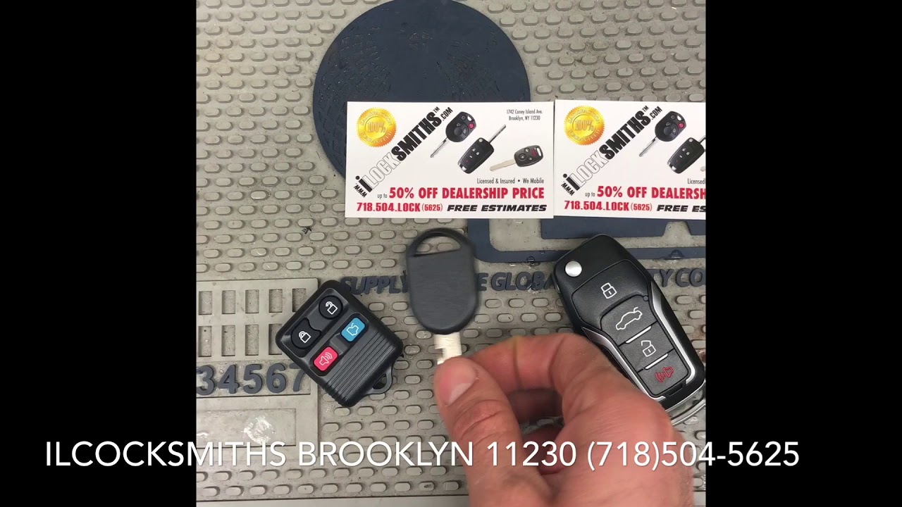 Ford remote flip key cut and program time to convert to a new style - YouTube