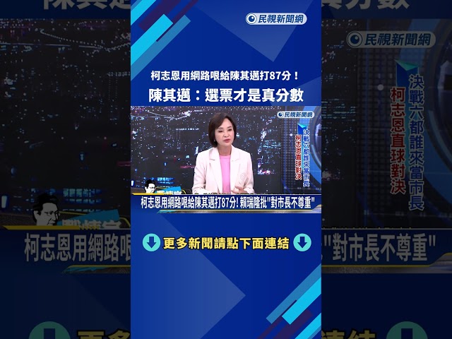 柯志恩用網路哏給陳其邁打87分! 賴瑞隆批"對市長不尊重"－民視新聞