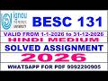 BESC 131 solved assignment 2026 in Hindi || besc 131 solved assignment 2026 || ignou besc131 2026