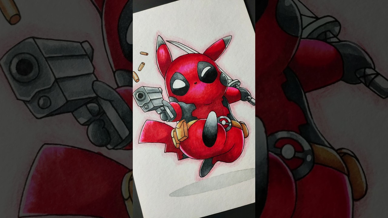 Deadpool Pikachu?! 😱⚡ Cute but Dangerous Drawing 