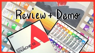 Holbein Acrylic Gouache Review | Swatches & Full Painting | Acryla Gouache 18 Color Set