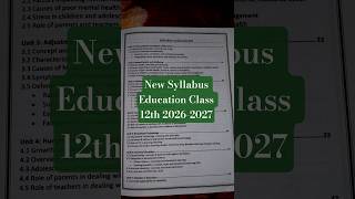New Syllabus Education Class 12th 2026-2027 #jkbose #newsyllabus2026 #education #class12th #exam