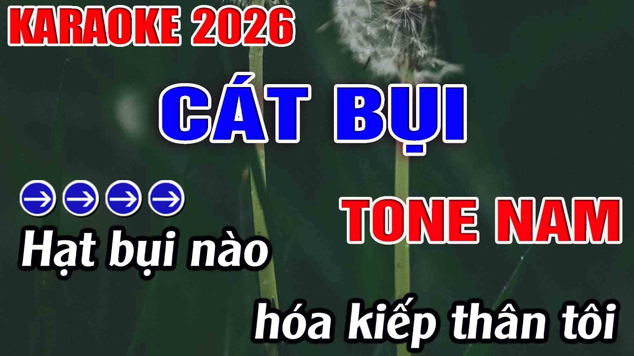 Cát Bụi Karaoke Tone Nam Karaoke Hoàng Long 2026 - Beat Mới