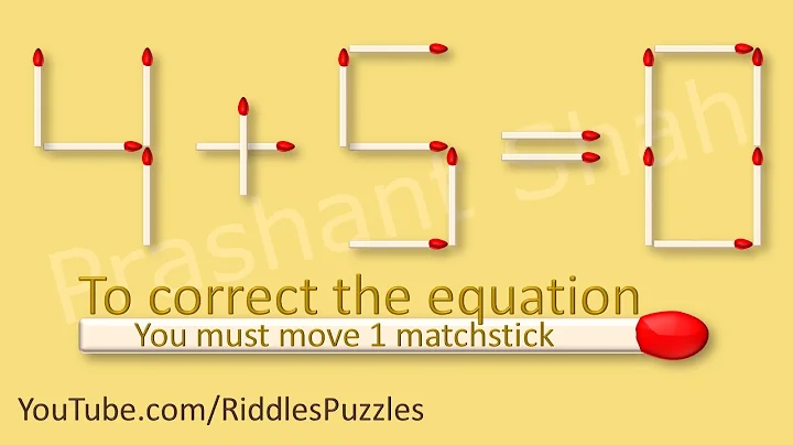 Matchstick Puzzle 4+5=0