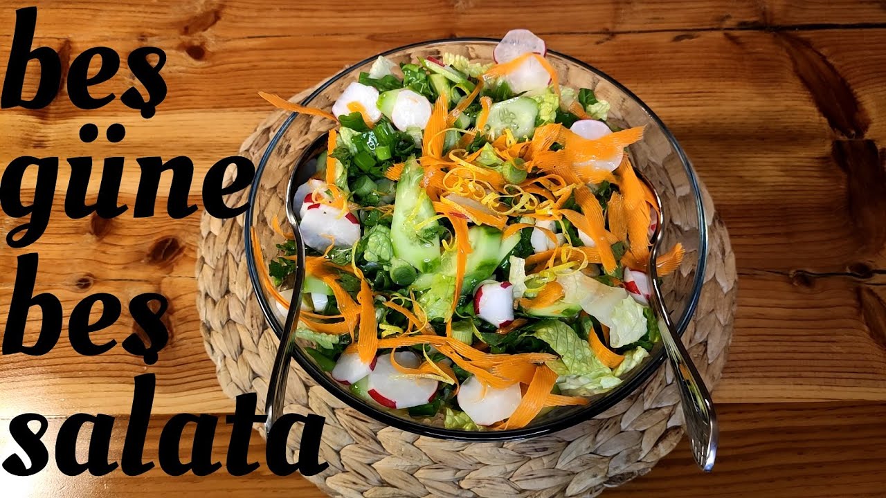 SESSİZ VLOG / BEŞ GÜNE BEŞ SALATA / YEMEK TARİFİ