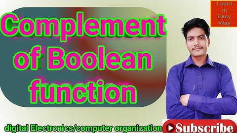 Complement of Boolean function।।#booleanalgebra#harinarayan #computerscience #learn_in_easy_way#coa
