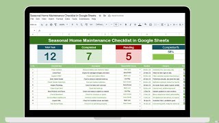 Seasonal Home Maintenance Checklist in Google Sheets