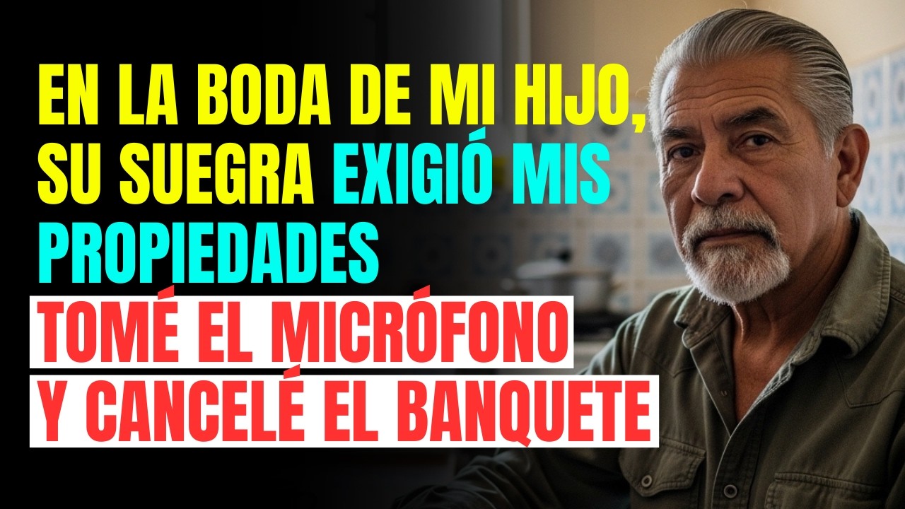 En la boda de mi hijo, su suegra exigió mis propiedades. Tomé el micrófono y cancelé el banquete.