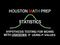 Hypothesis Testing for Population Mean