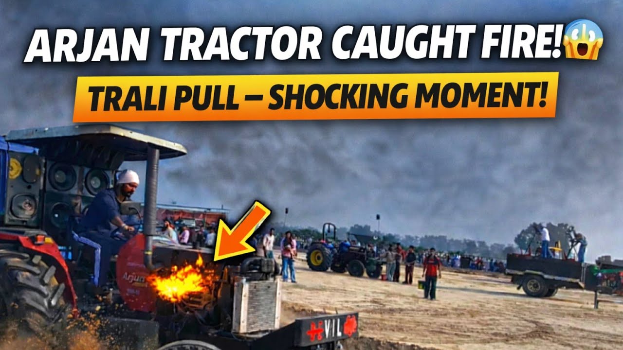 ਮਾਨਸਾ ਬੁਰਜ ਹਰੀ ਵਿੱਚ ਟਰਾਲੀ ਖਿੱਚ ਦੌਰਾਨ ਅਰਜਨ ਟਰੈਕਟਰ ਨੂੰ ਅੱਗ ਲੱਗ ਗਈ 😱🔥 #tralikhichmukabla #tochanking 
