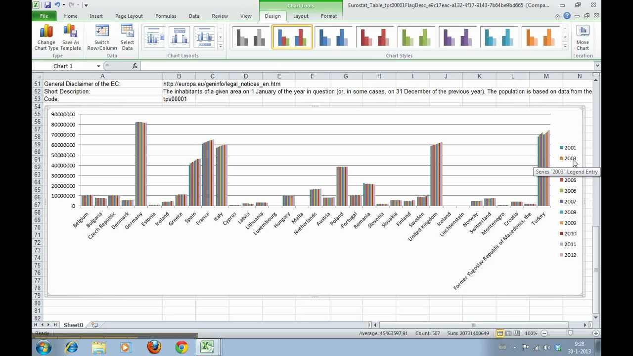 Excel Chart Large Data Set