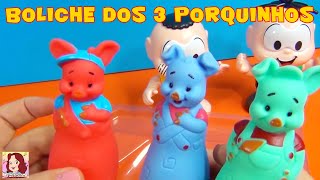 Boliche dos três porquinhos com Cebolinha e Cascão, play-doh hambúrguer e quebra-cabeça!