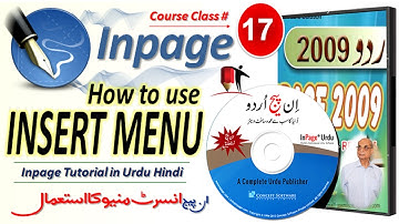 Insert Menu in Inpage Urdu 💖 Course Tutorial Class 17