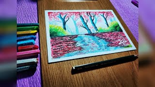 How to draw by #oilpastel for beginners .كيفية الرسم بالباستيل للمبتدئين خطوة بخطوة بطريقة احترافية