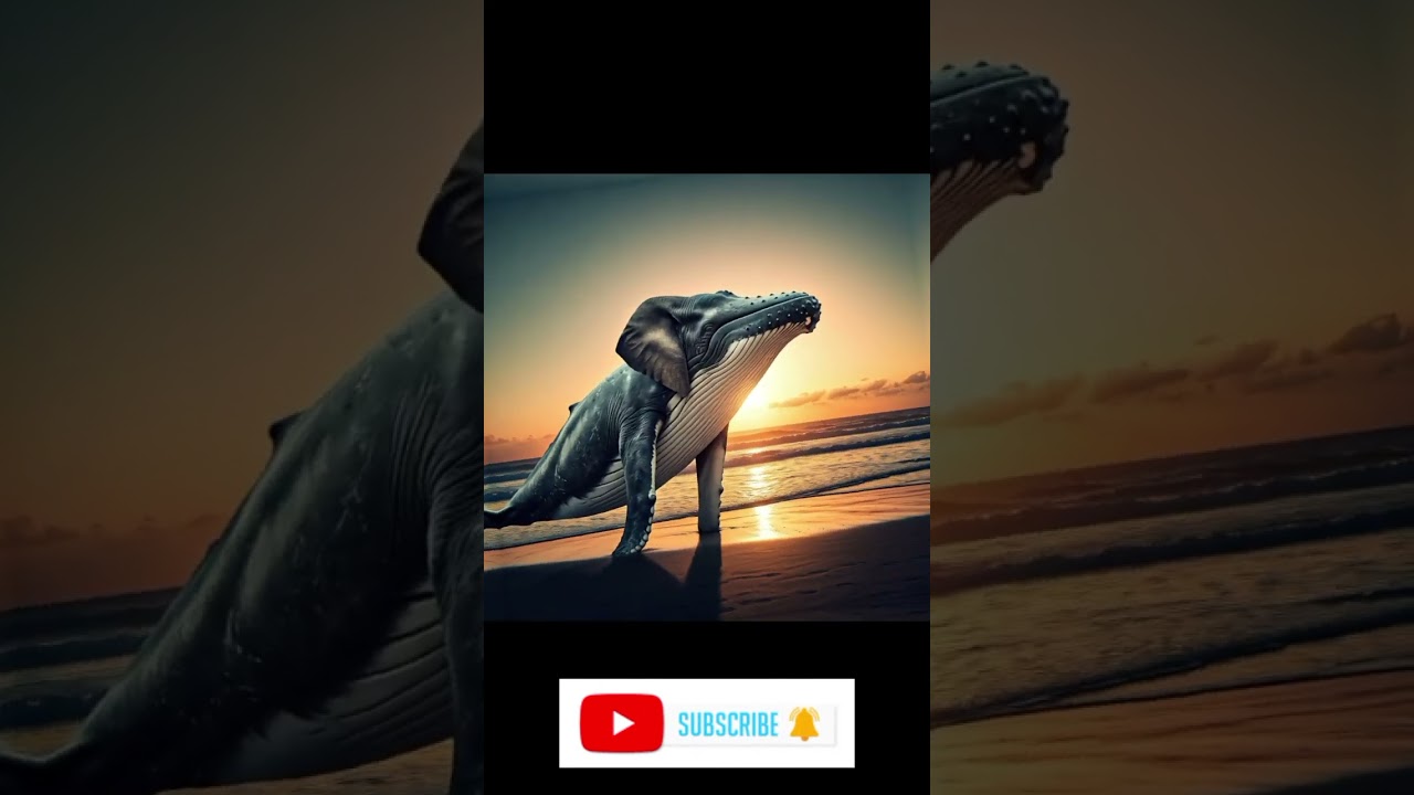 Hybrid animal of Elephant and Whale Crossing